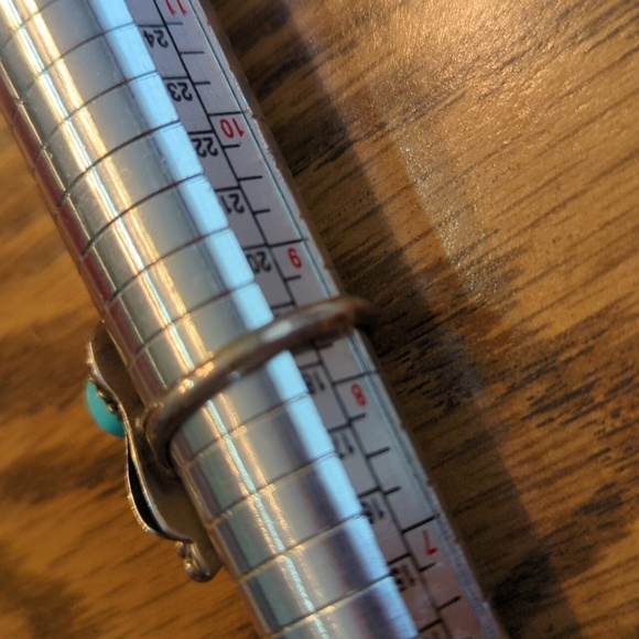 Vintage Navajo Native American Two Stone Turquoise Ring - Picture 9 of 9